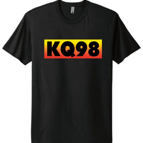 KQ98 logo on a black shirt