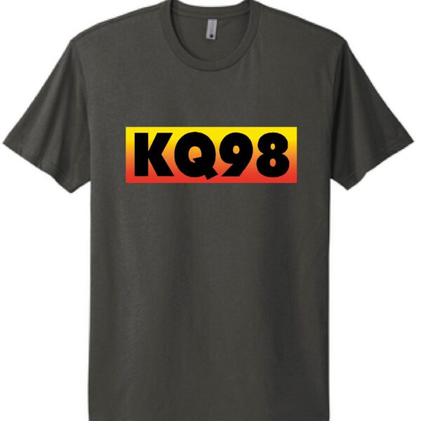 KQ98 logo on a grey shirt