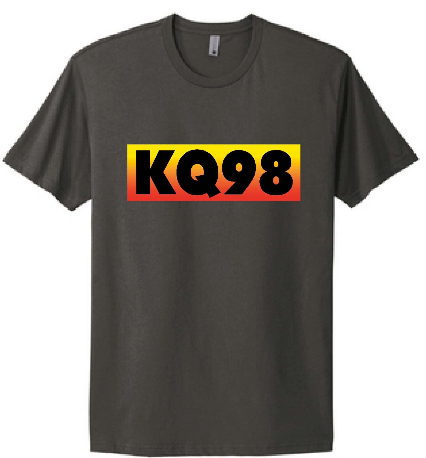 KQ98 logo on a grey shirt